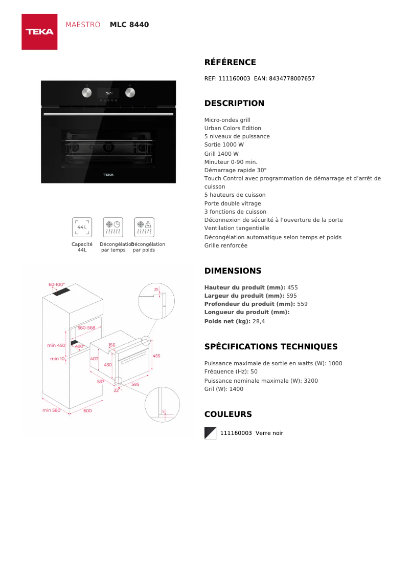 Página 1 del manual Manual de usuario Teka MLC 8440