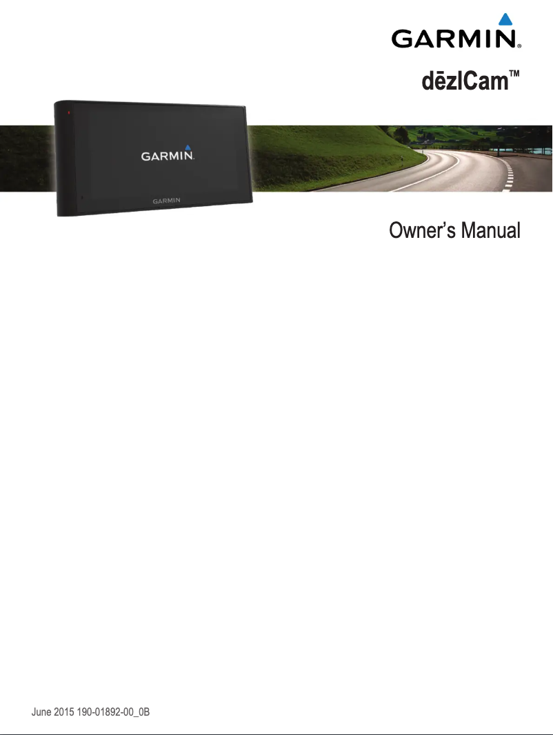 Imagen de la primera página del manual del dispositivo dezlCam