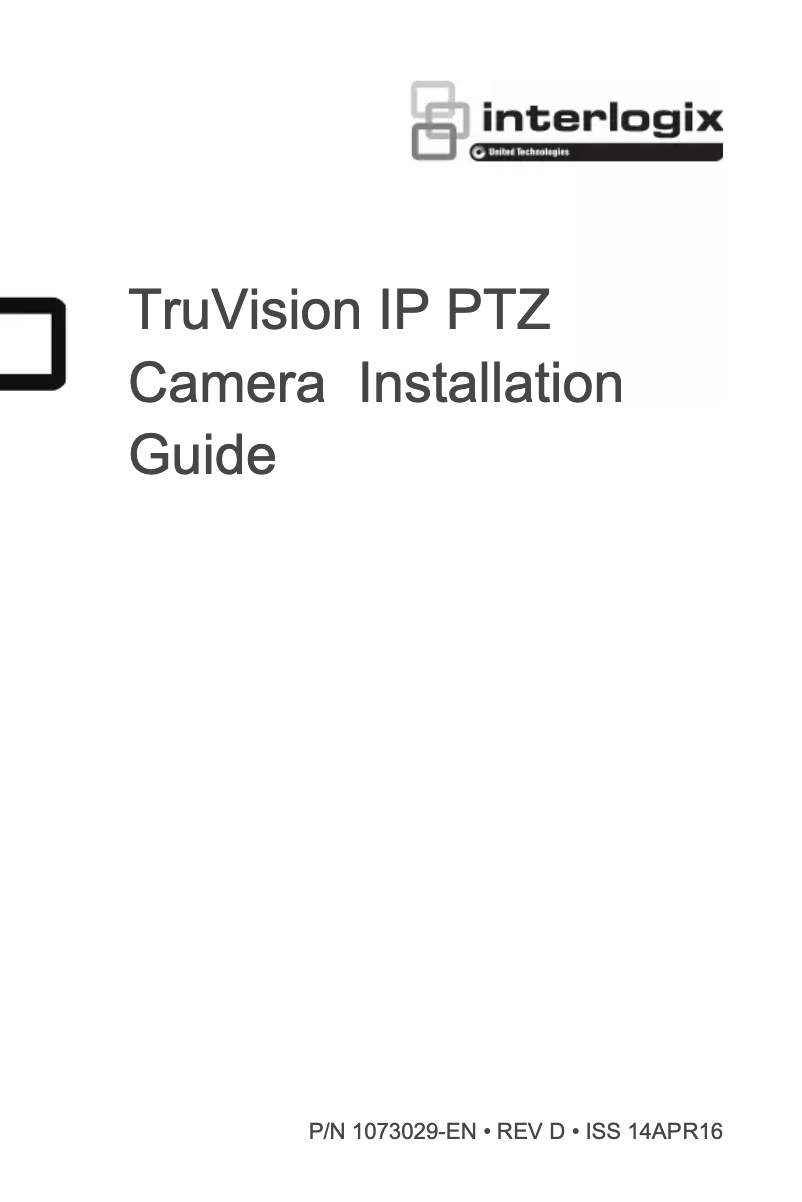 Página nº 1 - Manual de usuario Interlogix TruVision TVP-1101