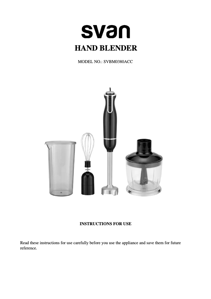 Página 1 del manual Manual de usuario SVAN SVBM0380ACC