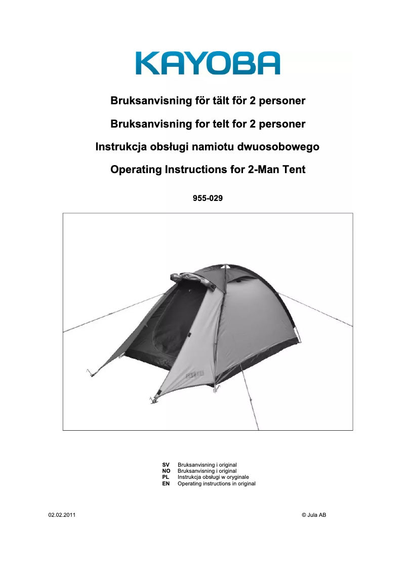 Imagen de la primera página del manual del dispositivo 955-029