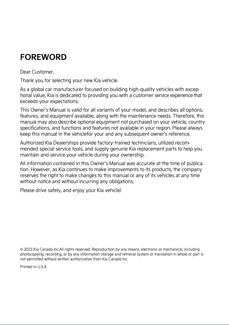 Imagen de la primera página del manual del dispositivo Sorento (2024)