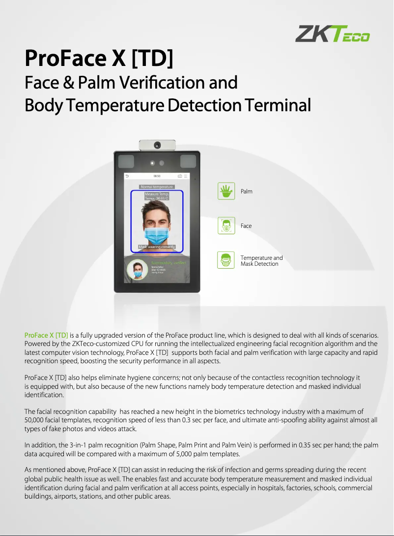 Imagen de la primera página del manual del dispositivo ProFace X