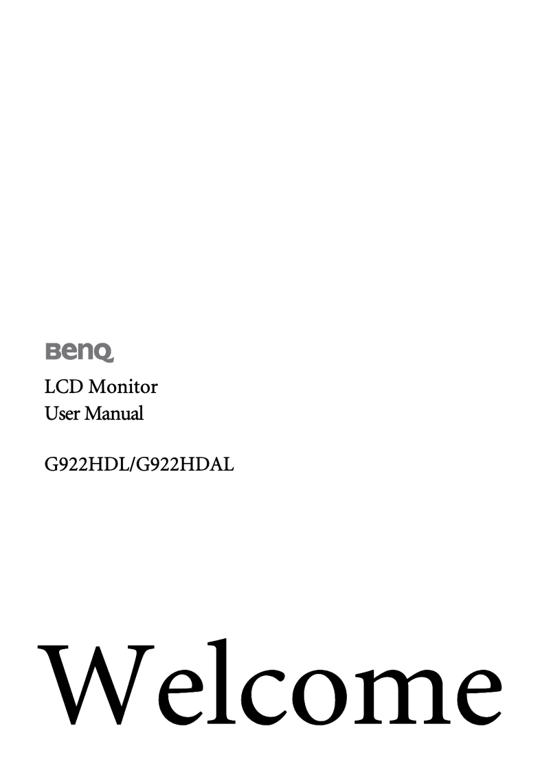 Página nº 1 - Manual de usuario BenQ G922HDL