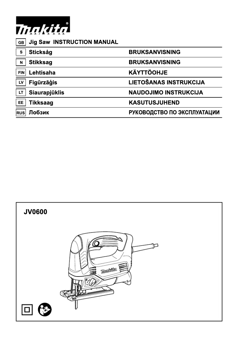 Imagen de la primera página del manual del dispositivo JV0600