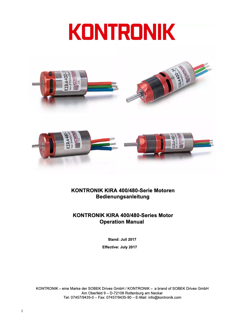 Imagen de la primera página del manual del dispositivo KIRA 480-43