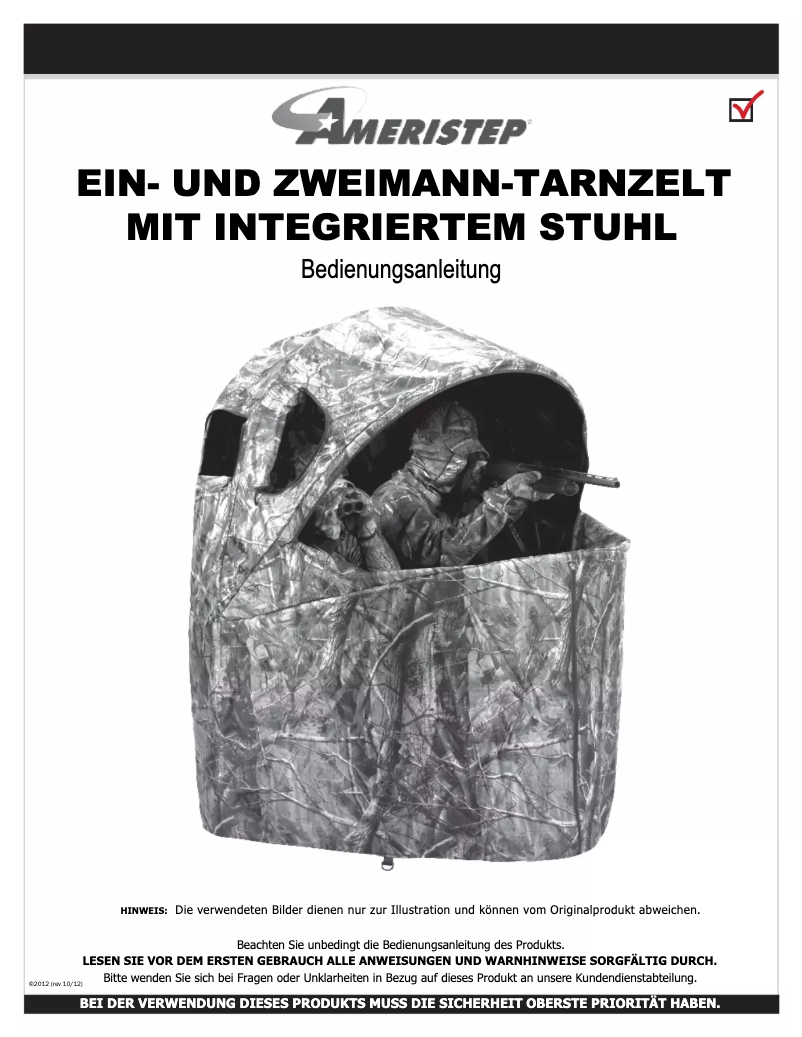 Imagen de la primera página del manual del dispositivo Tarnzelt