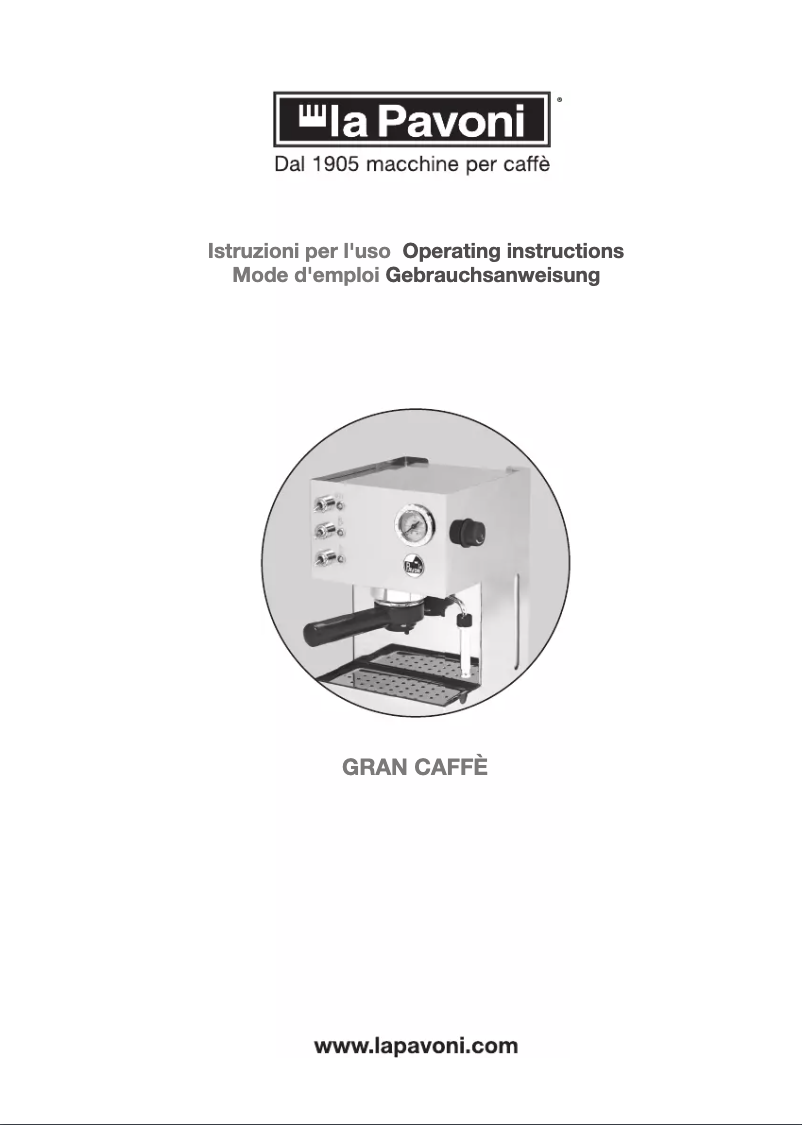 Imagen de la primera página del manual del dispositivo Gran Caffe GCM
