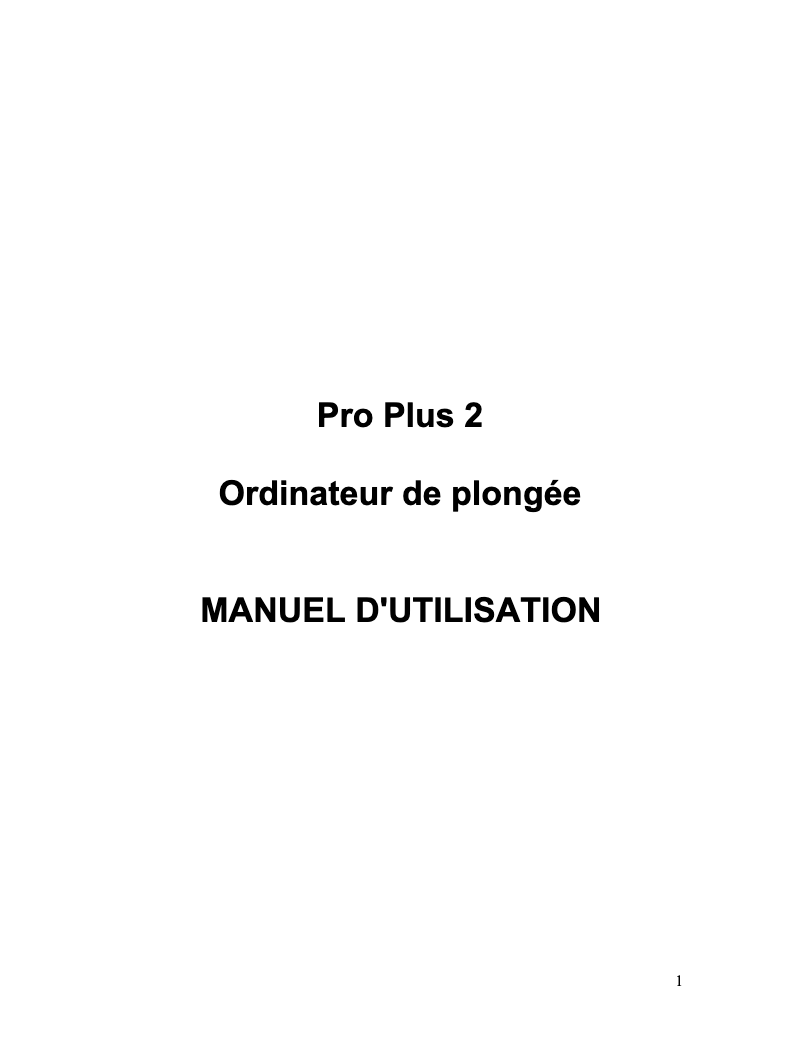 Página 1 del manual Manual de usuario Oceanic Pro Plus 2