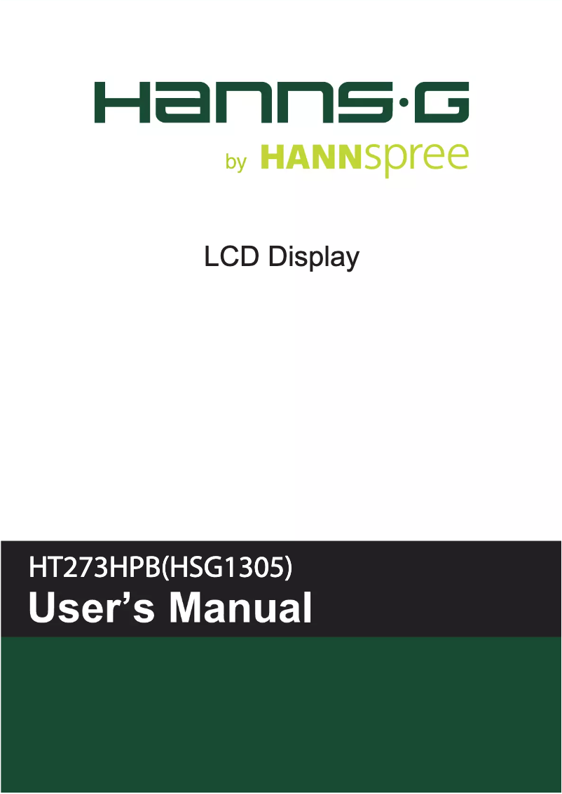 Página 1 del manual Manual de usuario Hannspree Hanns.G HT273HPB