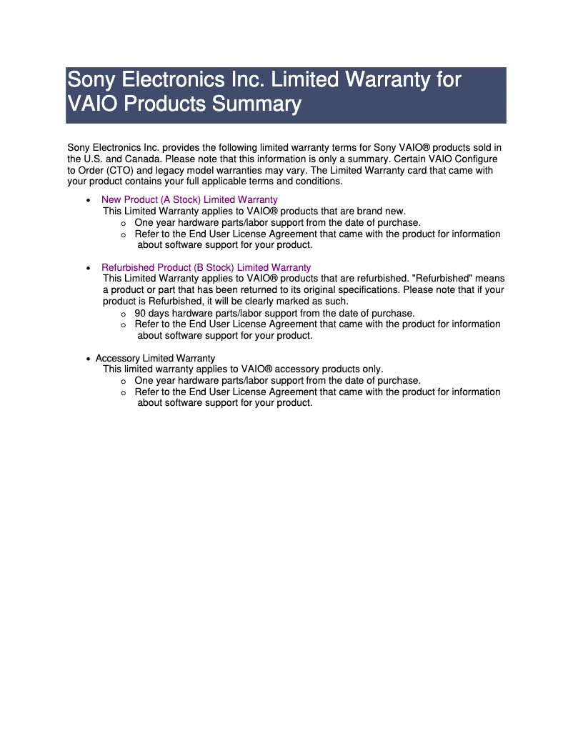 Imagen de la primera página del manual del dispositivo Vaio VGN-CS390C