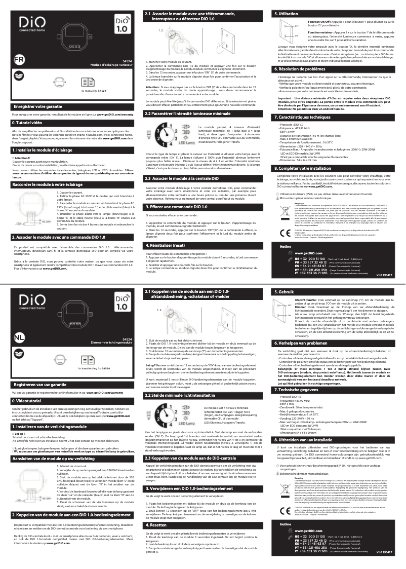 Página 1 del manual Manual de usuario DiO 54524