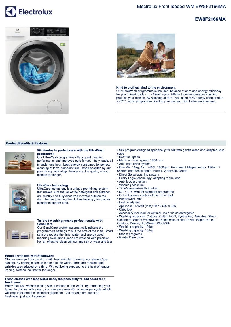 Imagen de la primera página del manual del dispositivo EW8F2166MA