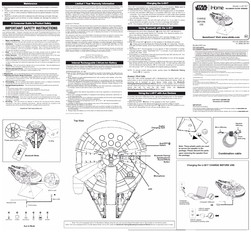 Imagen de la primera página del manual del dispositivo LI-B17E7.EM