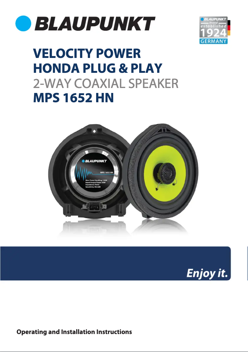 Página 1 del manual Manual de usuario Blaupunkt MPS 1652 HN