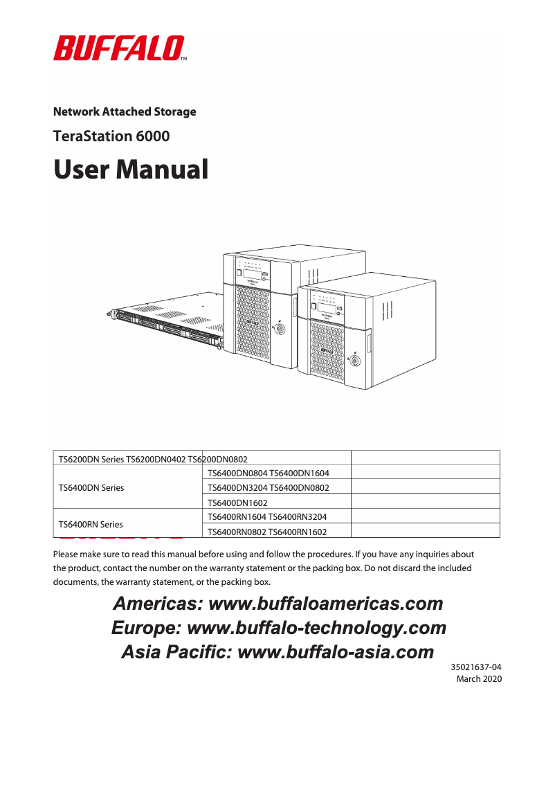 Página 1 del manual Manual de usuario Buffalo TeraStation 6400DN