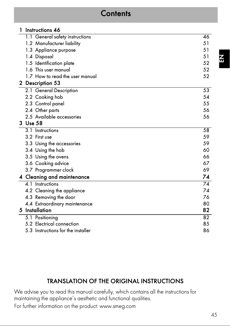 Página nº 1 - Folleto Smeg TR62IP