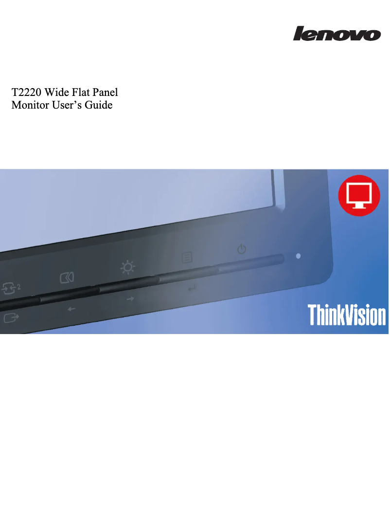 Página nº 1 - Manual de usuario Lenovo ThinkVision T2220