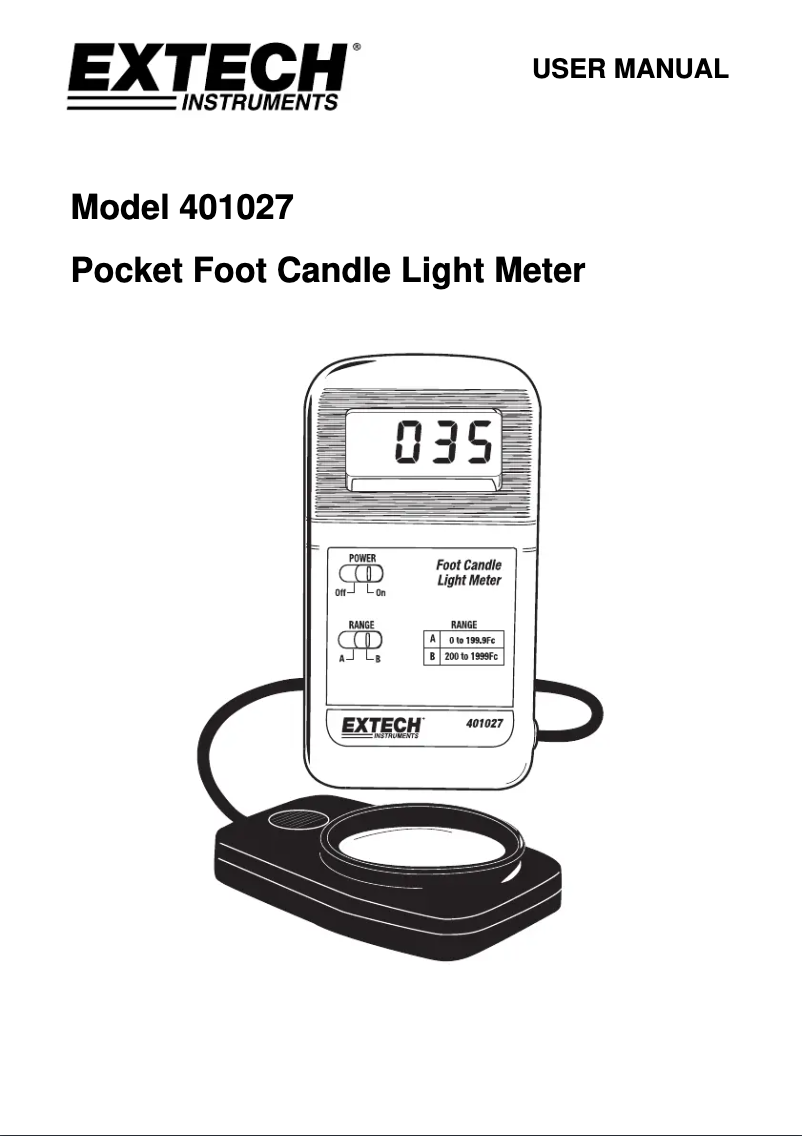 Página 1 del manual Manual de usuario Extech 401027