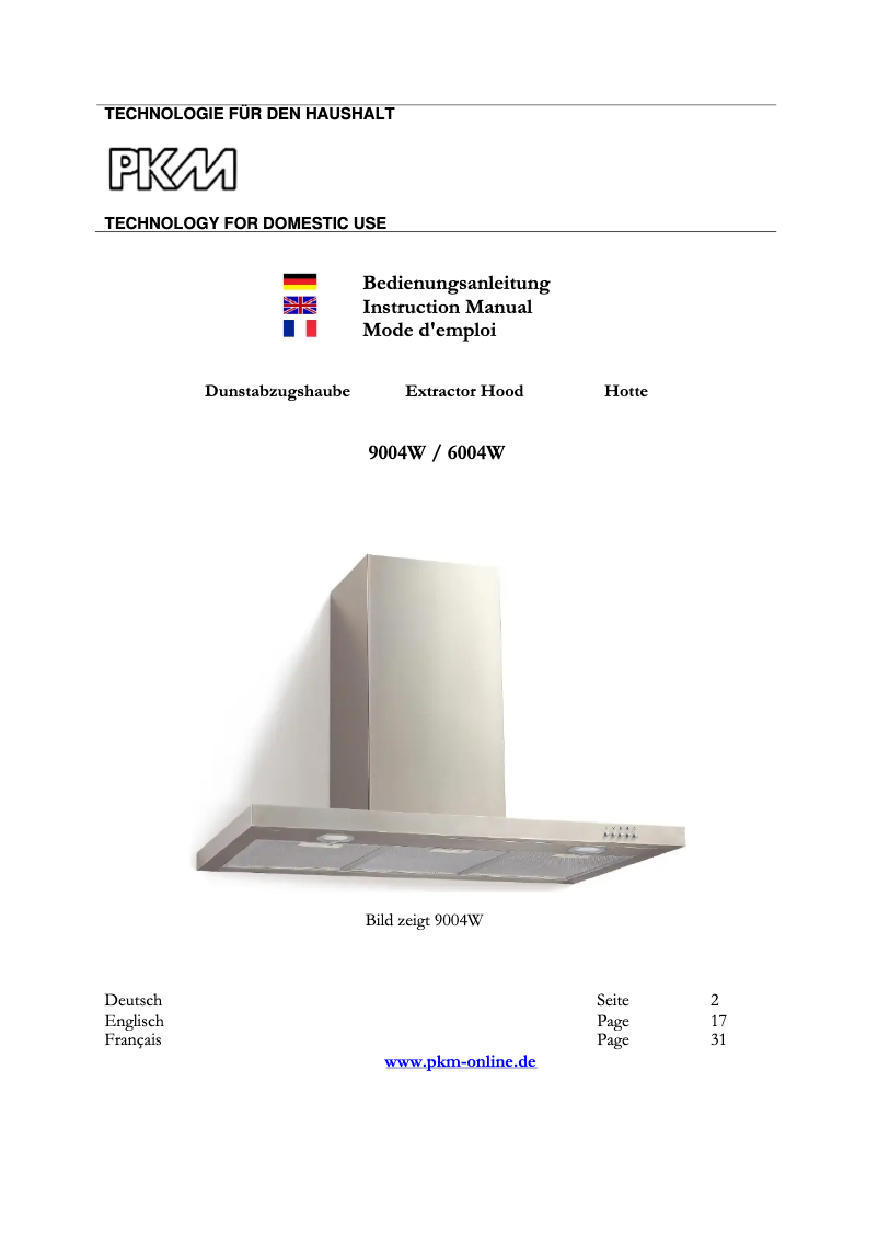 Imagen de la primera página del manual del dispositivo 9004W