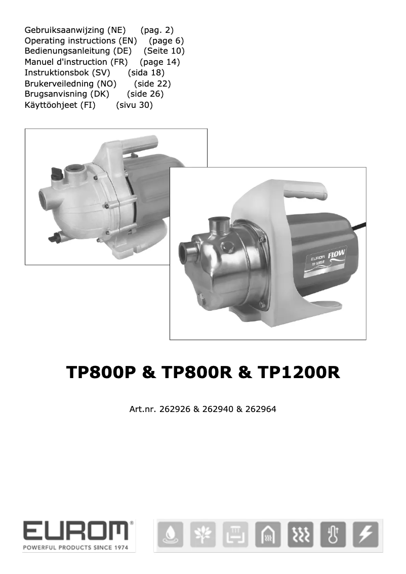 Imagen de la primera página del manual del dispositivo Flow TP1200R