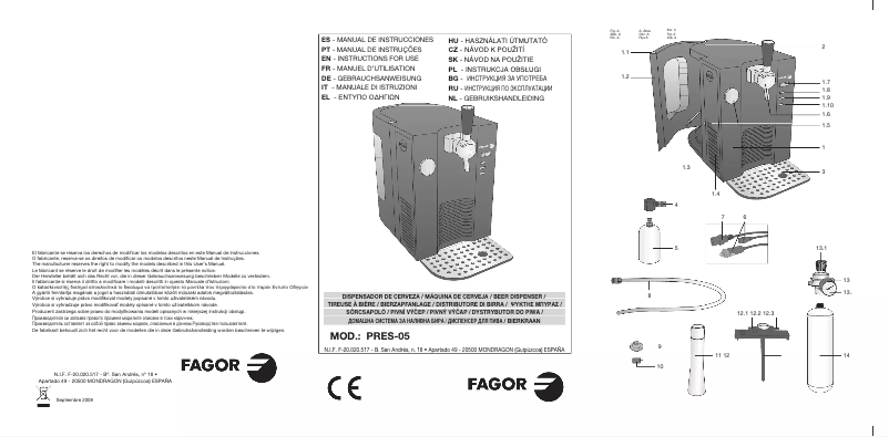 Página 1 del manual Manual de usuario Fagor PRES-05