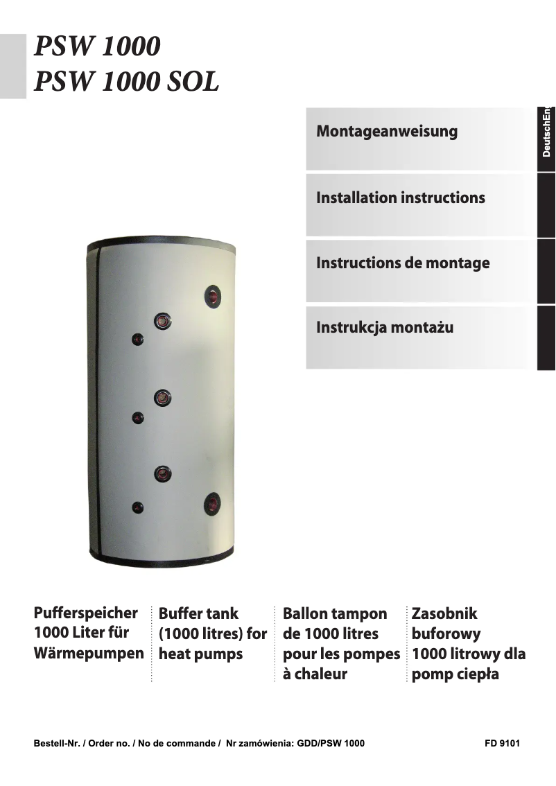 Imagen de la primera página del manual del dispositivo PSW1000