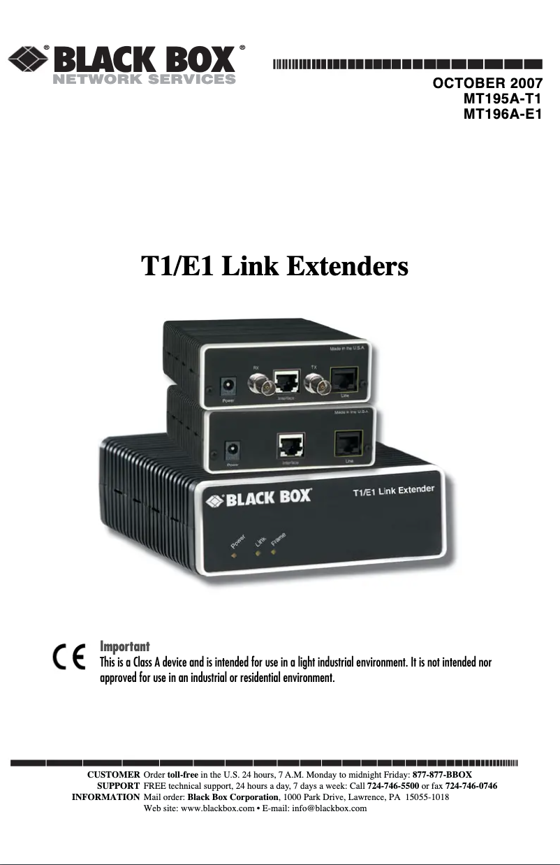 Imagen de la primera página del manual del dispositivo MT195A-T1