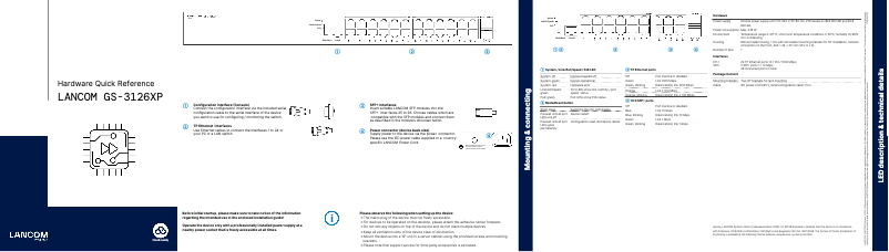Imagen de la primera página del manual del dispositivo GS-3126XP