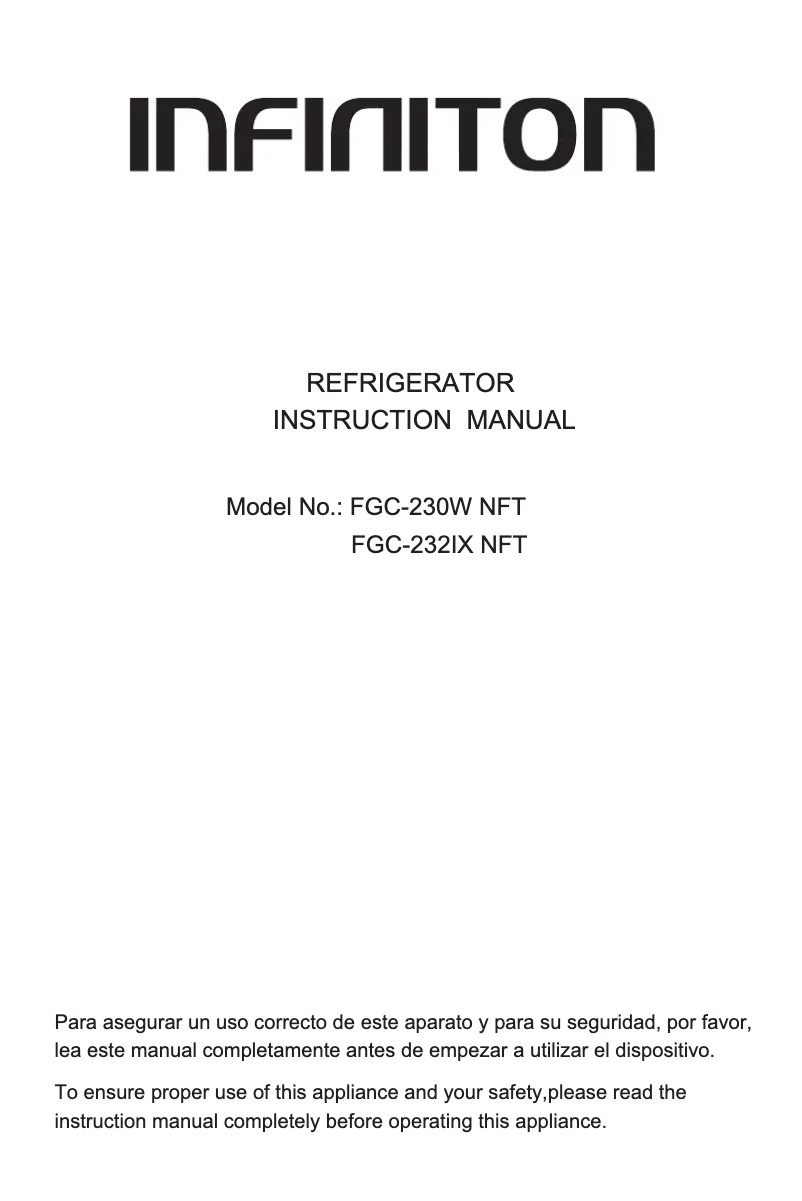 Imagen de la primera página del manual del dispositivo FGC-230W NFT