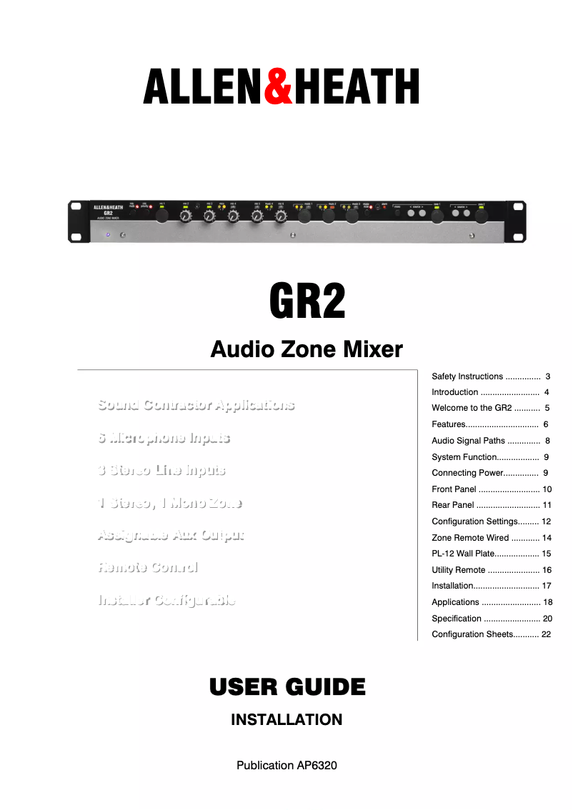 Página 1 del manual Manual de usuario Allen & Heath GR2