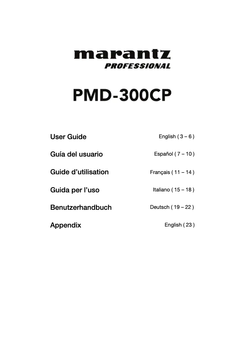 Imagen de la primera página del manual del dispositivo PMD-300CP