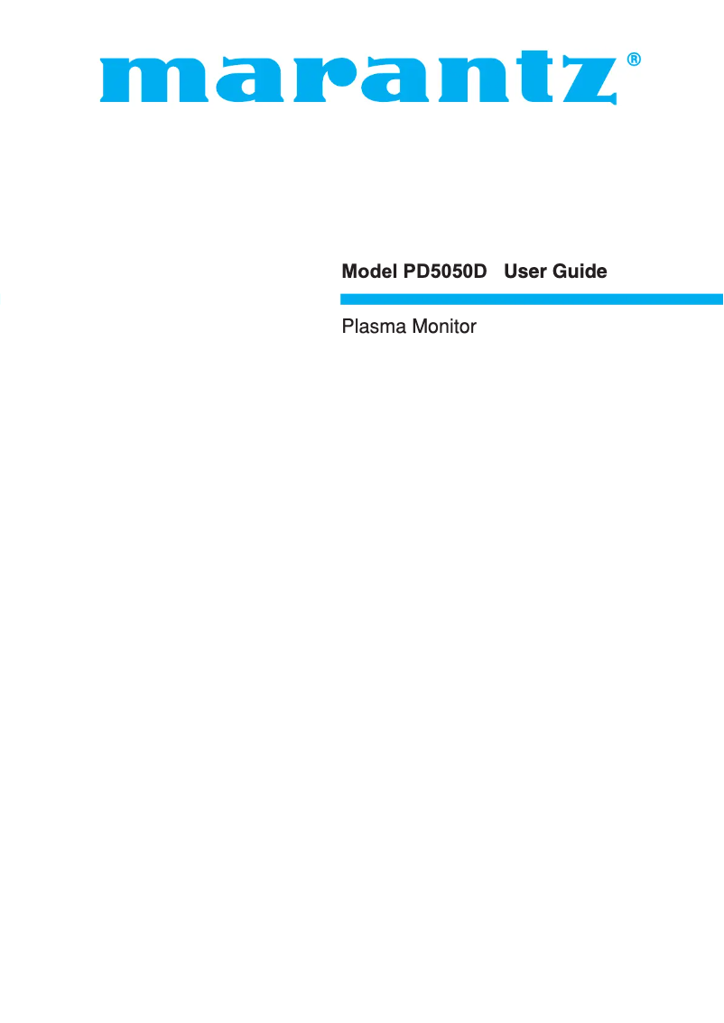 Página 1 del manual Manual de instrucciones Marantz PD5050D
