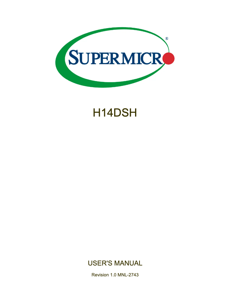 Página 1 del manual Manual de usuario Supermicro H14DSH