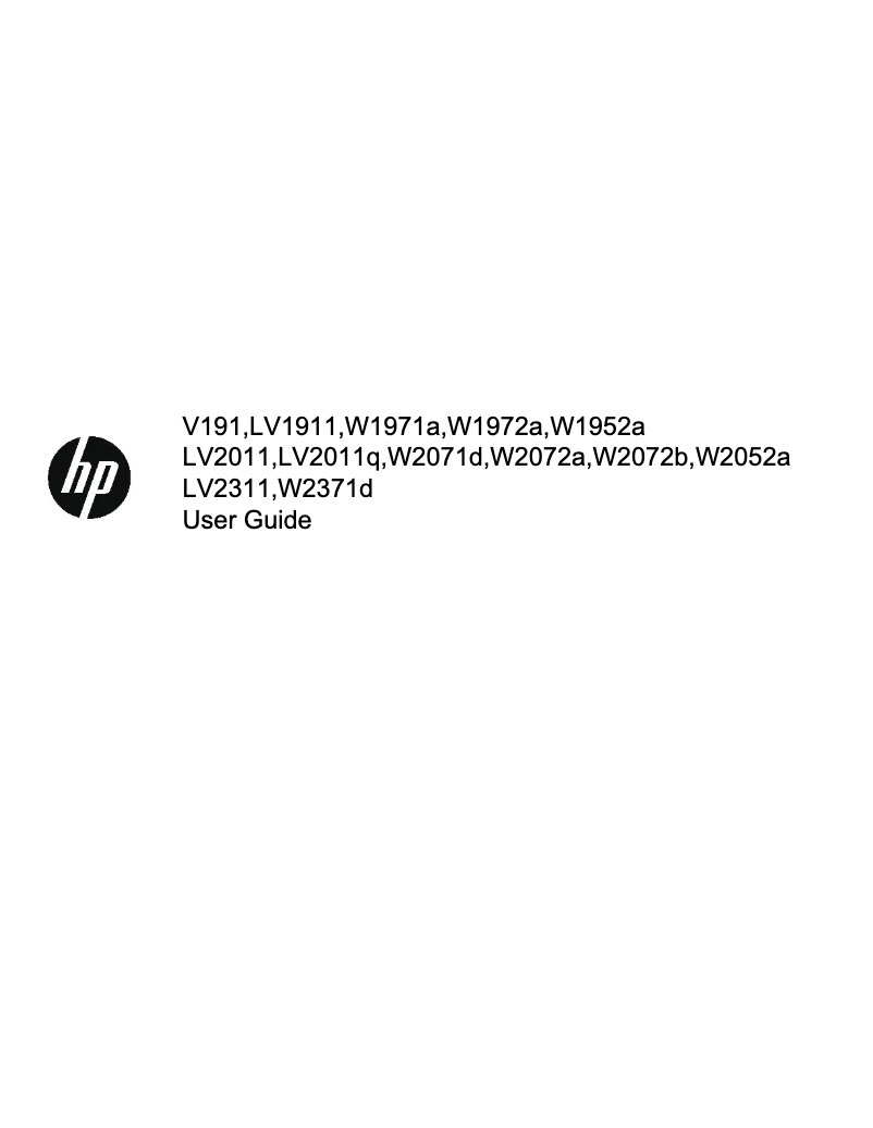 Página nº 1 - Manual de usuario HP W2072a
