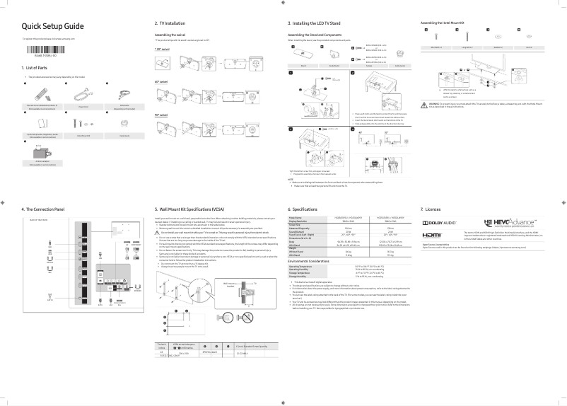 Imagen de la primera página del manual del dispositivo HG55AJ690YK