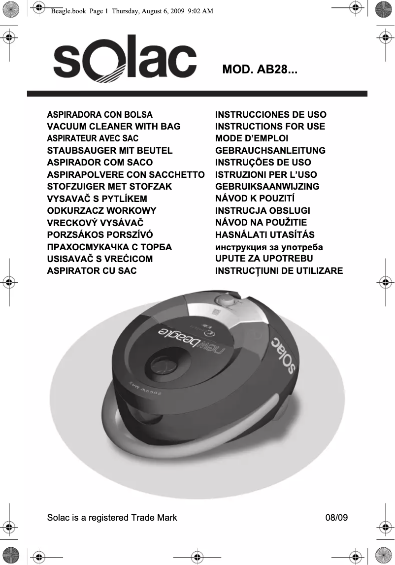 Imagen de la primera página del manual del dispositivo New Beagle AB2841