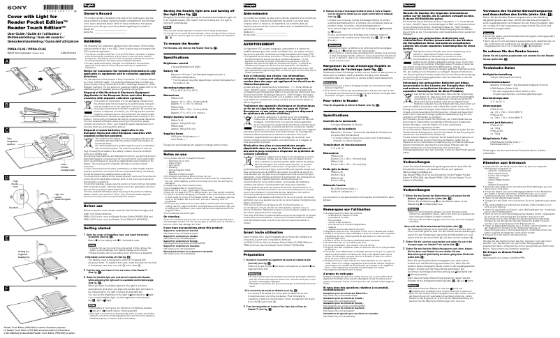 Página 1 del manual Manual de usuario Sony PRS-ACL65B