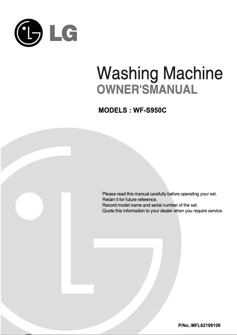 Página 1 del manual Manual de usuario LG WF-S950C
