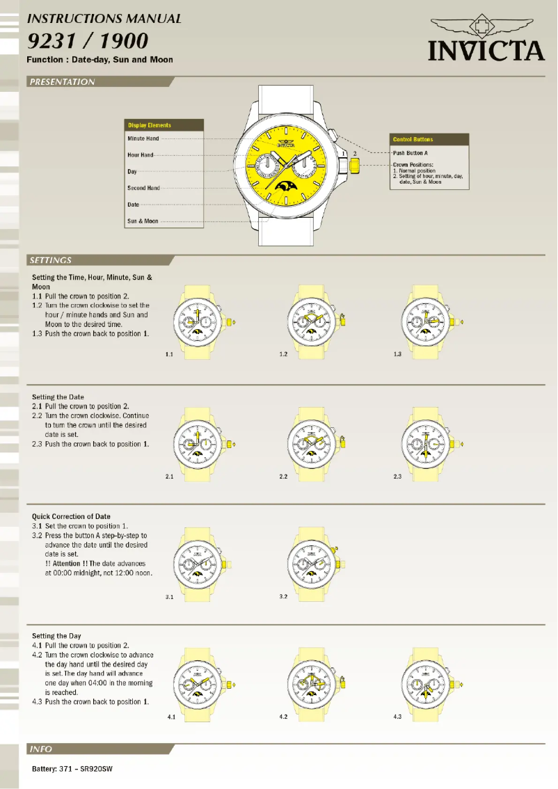 Página 1 del manual Manual de usuario Invicta Pro Diver 10595