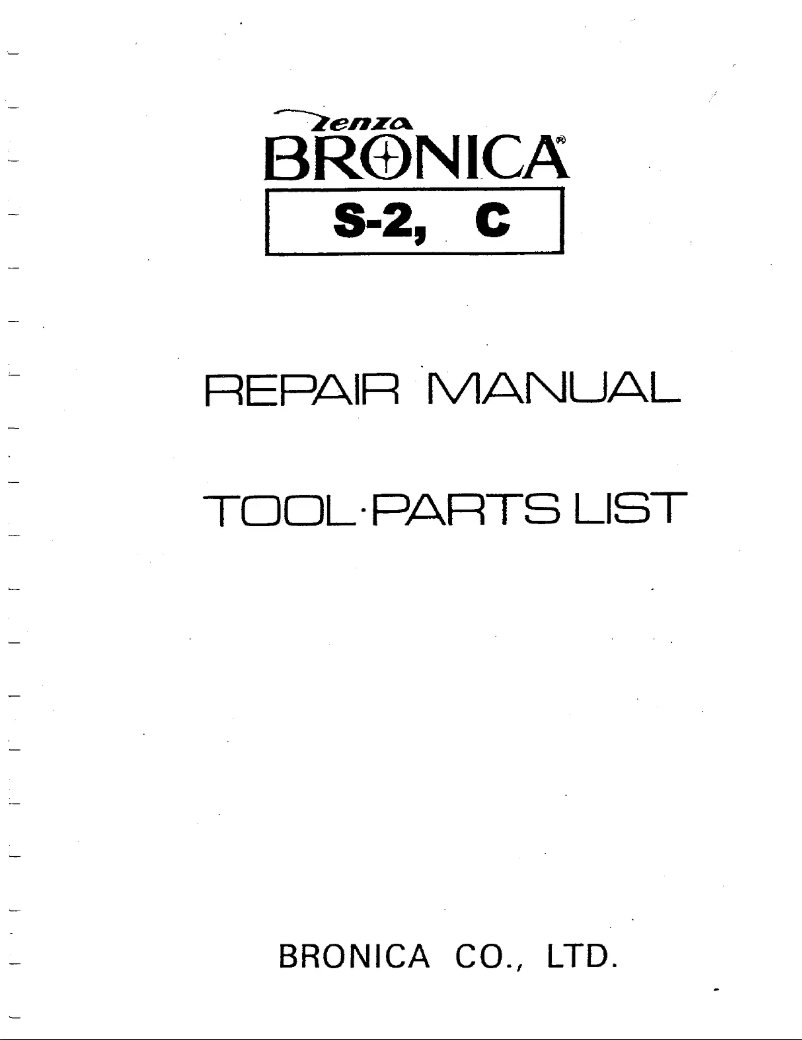 Página 1 del manual Manual de usuario Zenza Bronica C