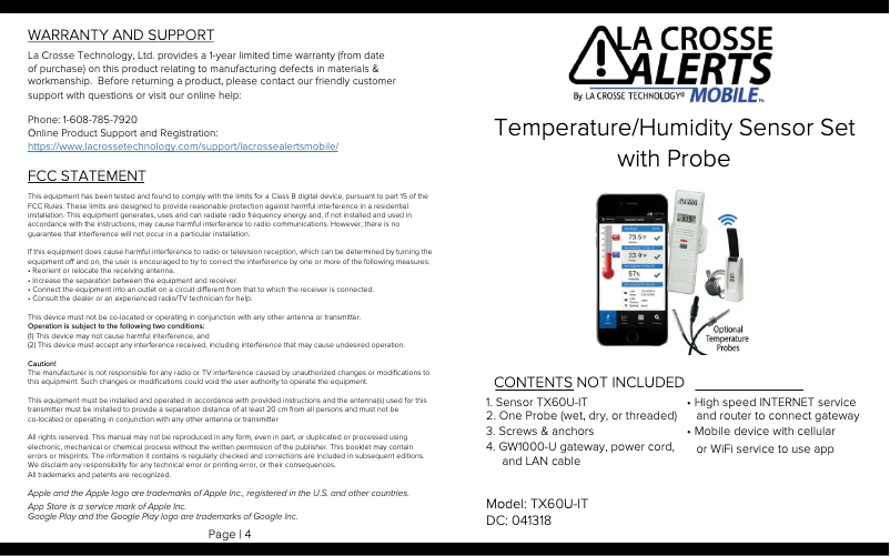 Página nº 1 - Manual de usuario La Crosse Technology 926-25102-WGB