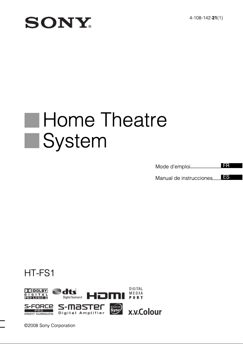 Imagen de la primera página del manual del dispositivo HT-FS1