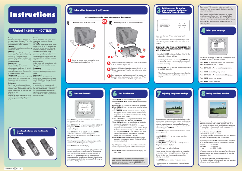 Página nº 1 - Manual de usuario Matsui 1420T(B)