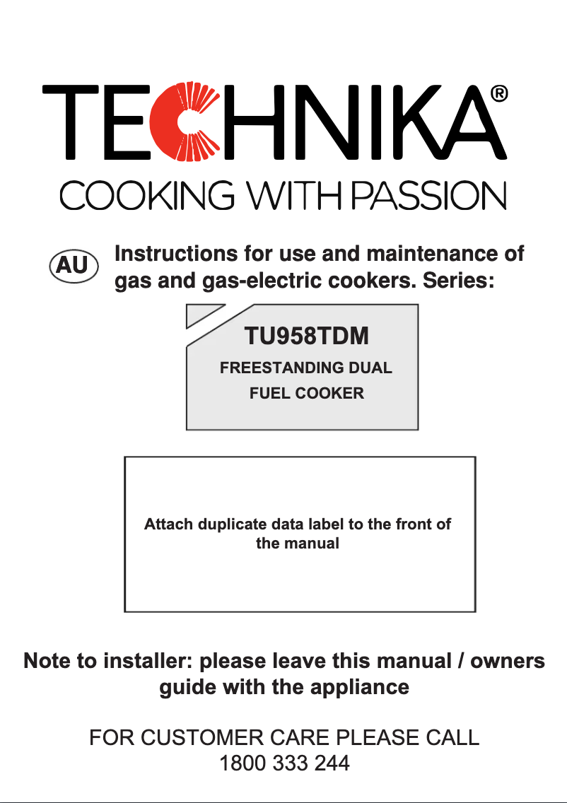 Página 1 del manual Manual de usuario Technika TU958TDM