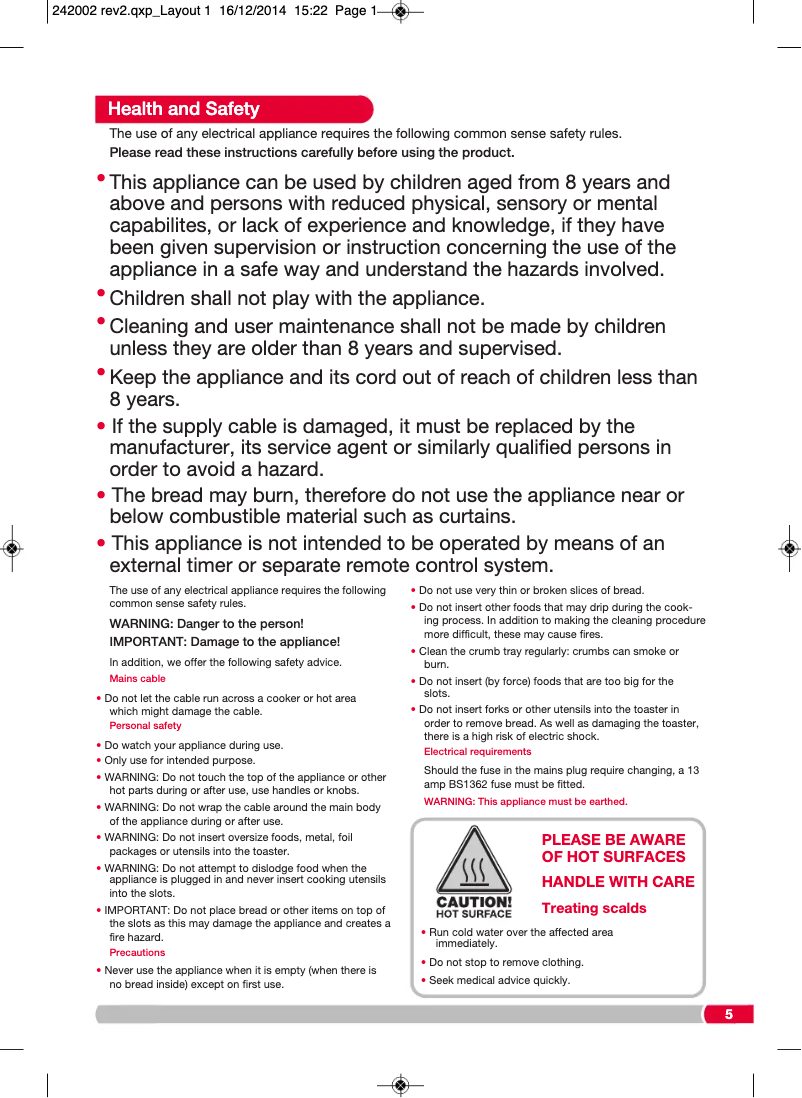 Imagen de la primera página del manual del dispositivo Accents 242102EE