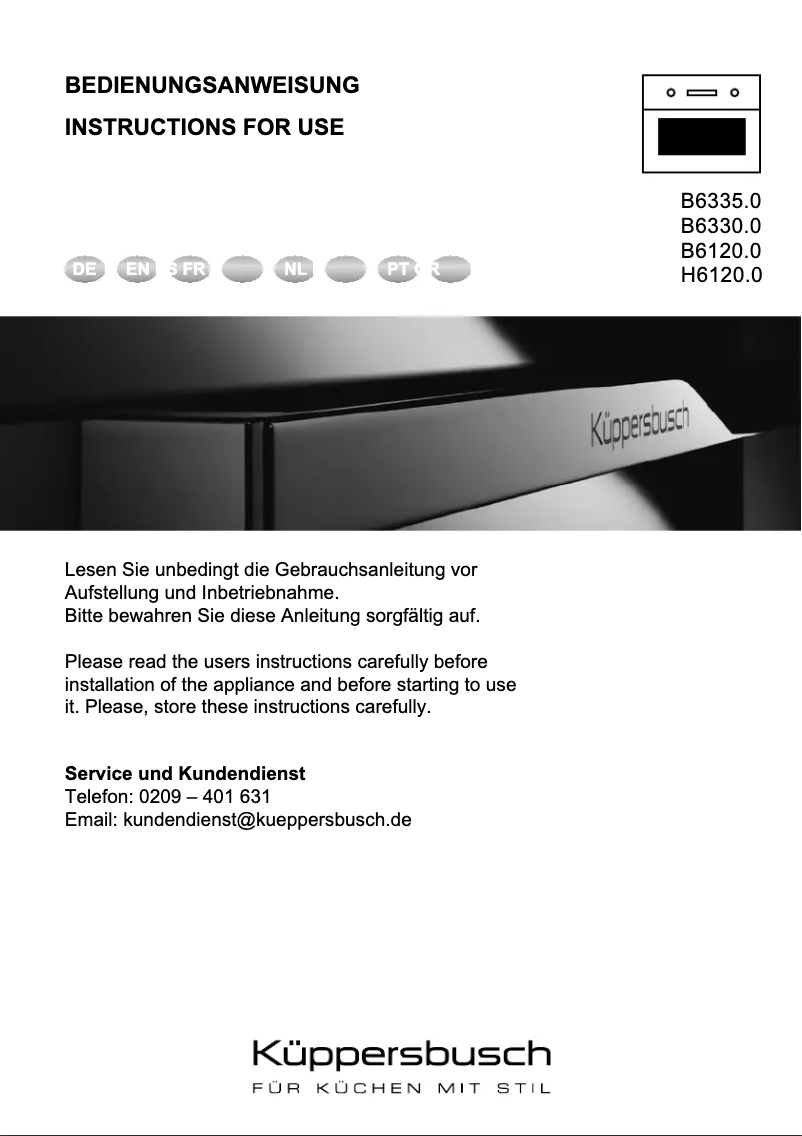 Página 1 del manual Manual de usuario Küppersbusch B6330.0S
