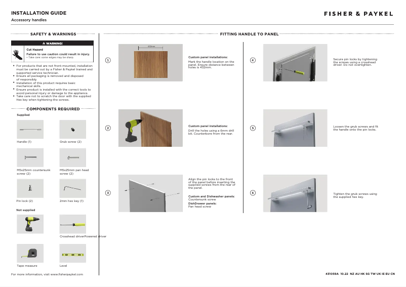 Página 1 del manual Manual de usuario Fisher & Paykel AHD5DDDW60B