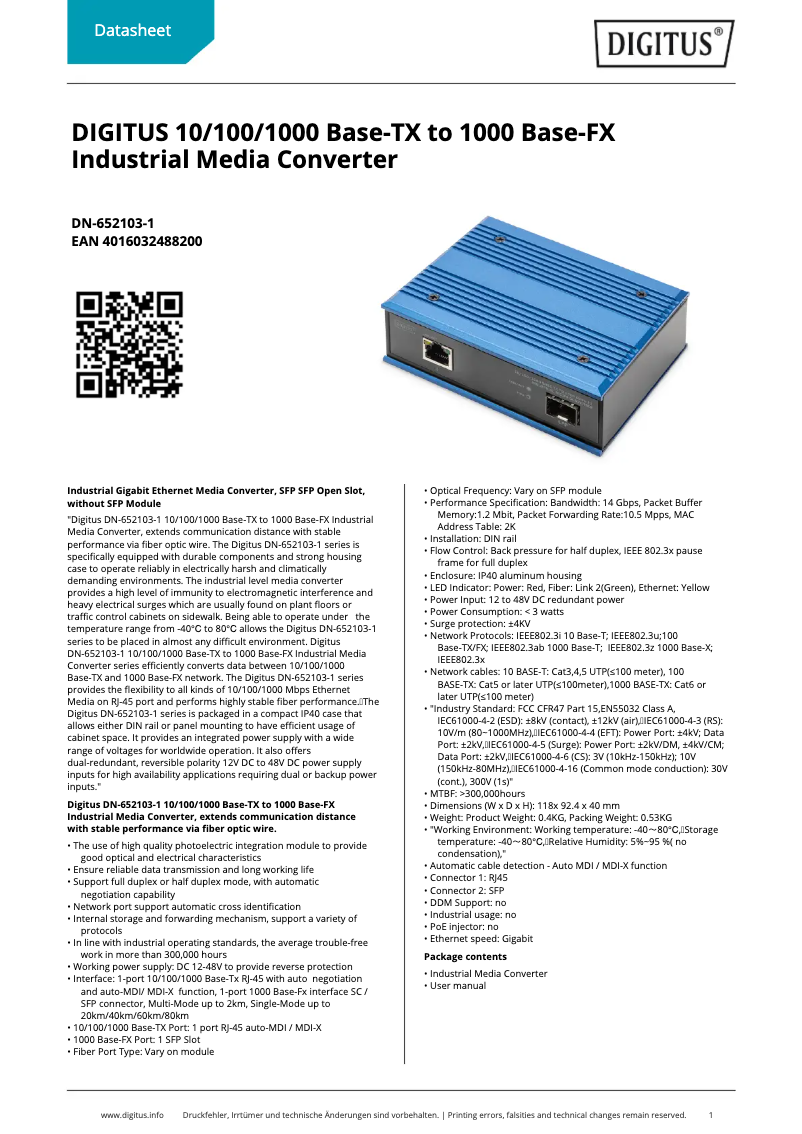 Imagen de la primera página del manual del dispositivo DN-652103-1
