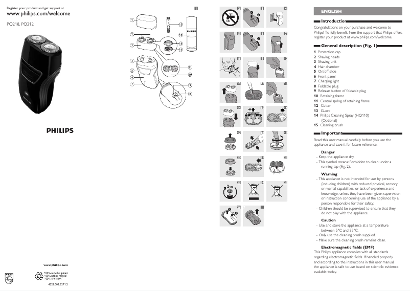 Imagen de la primera página del manual del dispositivo PQ212